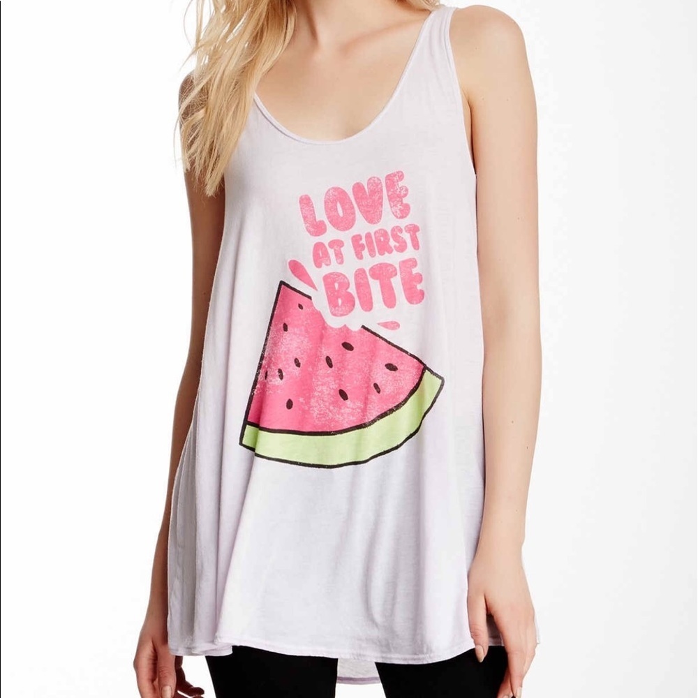 Wildfox Love at first bite watermelon Indiana Tank top